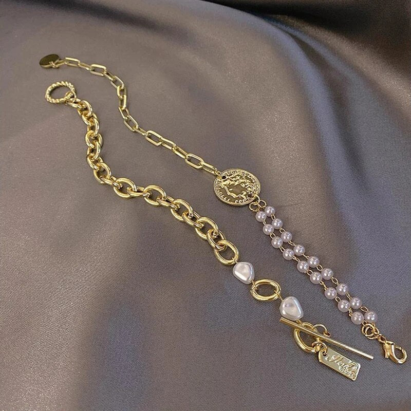 Pulseira Dupla Retro com Pérolas