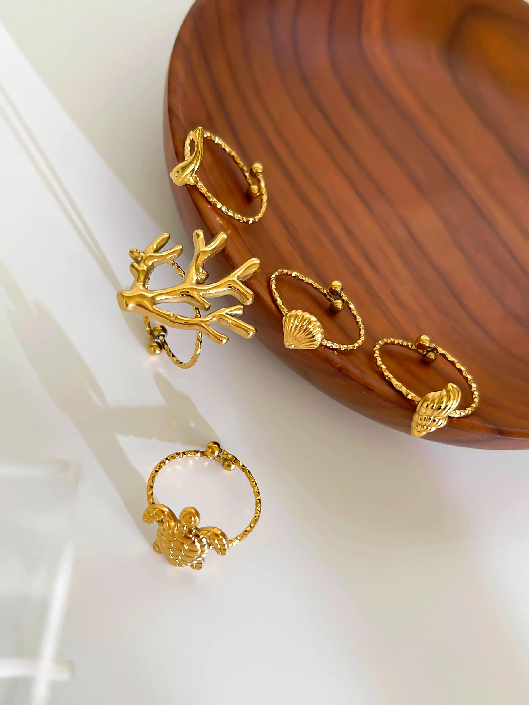 Conjunto de Anéis Joias do Atlântico