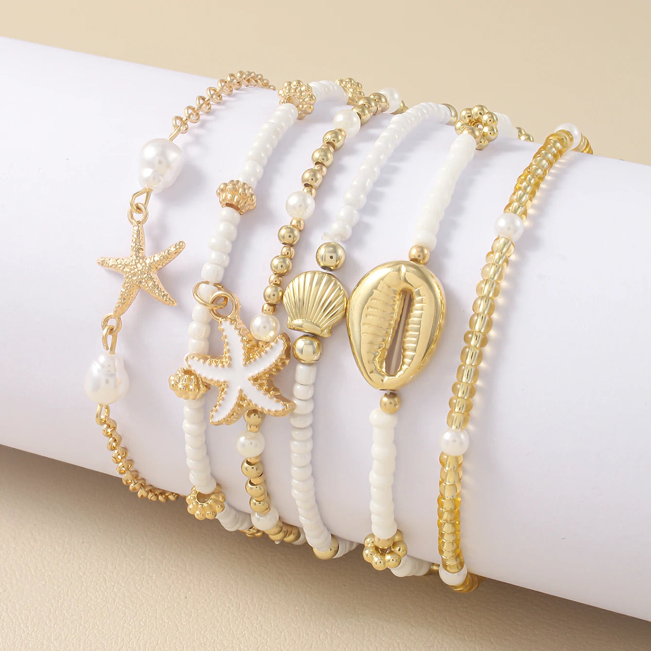 Conjunto de Pulseiras Pérolas do Litoral