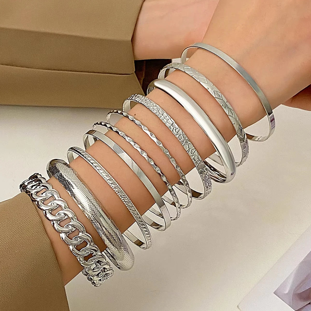 Conjunto de Pulseiras Forma Dourada