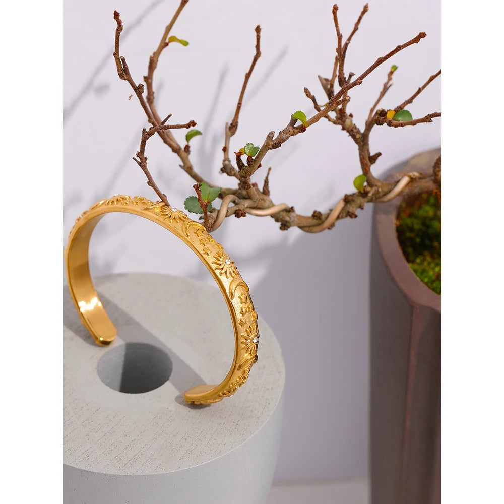 Pulseira Sol e Lua Banhado a Ouro 18k