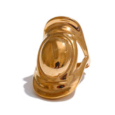 Anel Geométrico de Metal Banhado a Ouro 18K