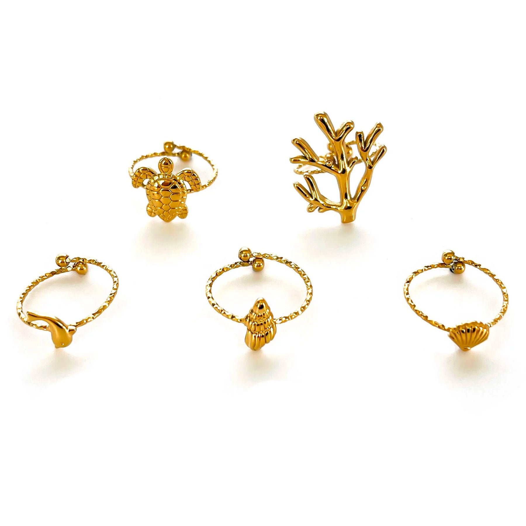 Conjunto de Anéis Joias do Atlântico