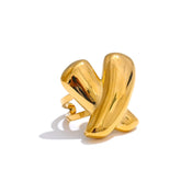 Anel Elegante com Textura Exclusiva Banhado a Ouro 18k