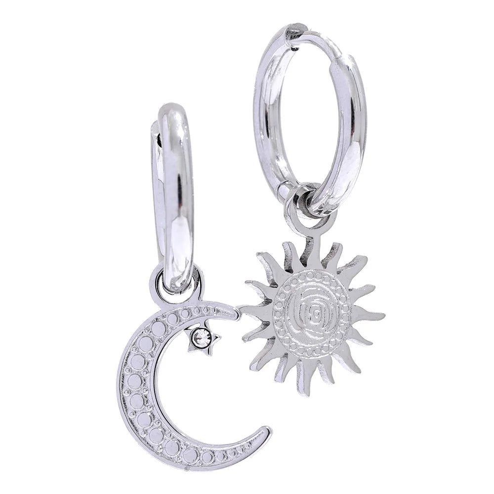 Brinco Lua e Sol Banhado a Ouro 18k