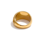 Anel Minimalista de Aço Inoxidável Banhado a Ouro 18K