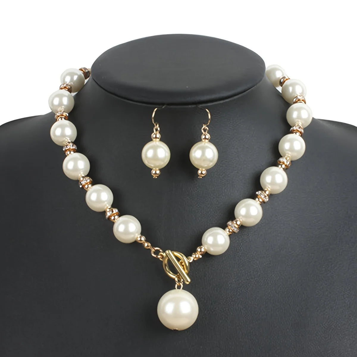 Conjunto Colar, Brinco e Pulseira de Pérolas Naturais