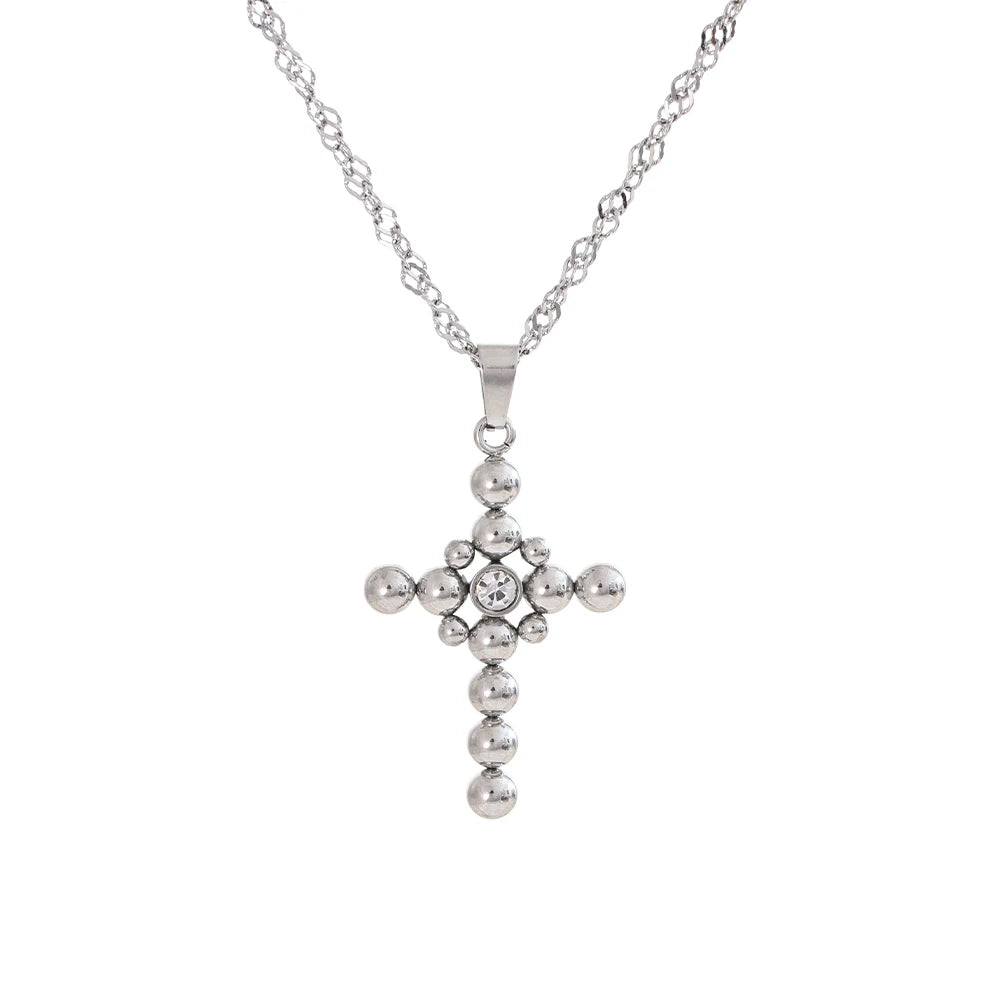 Colar Com Pingente Em Formato De Cruz Banhado a Ouro 18k