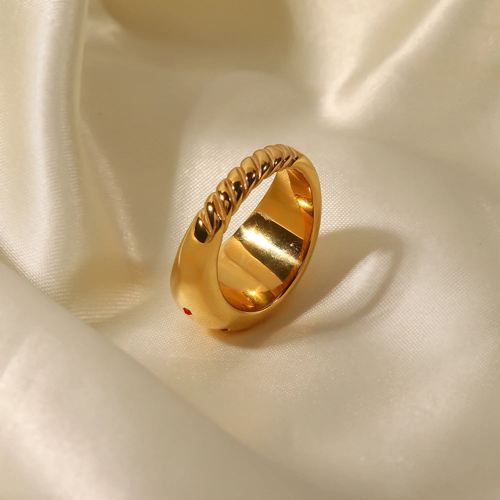 Youthway impermeável 18k cor de ouro geométrico aço inoxidável suave gordinho estrela anel bijoux femme novas jóias