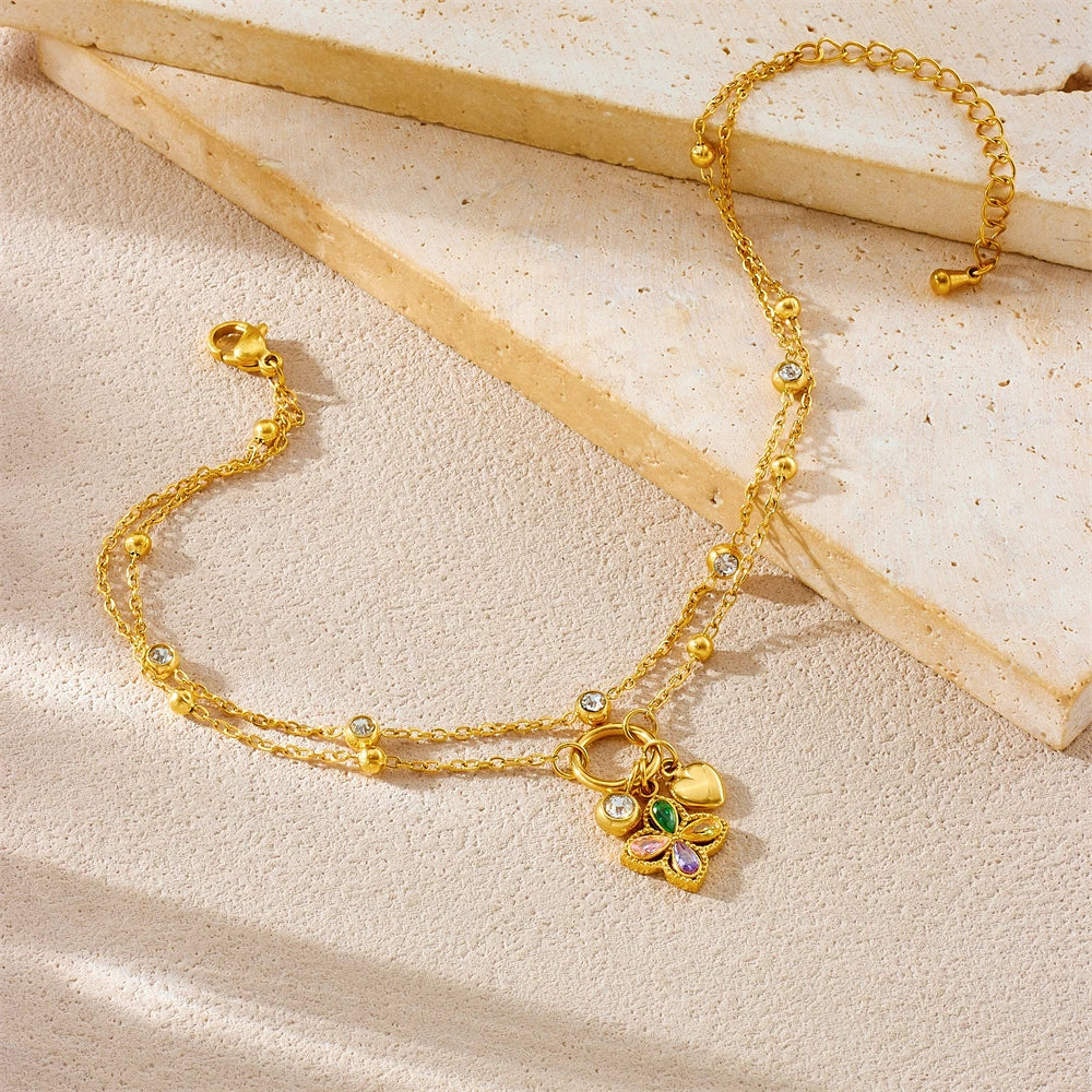 Conjunto de Tornozeleiras Maré de Cristal