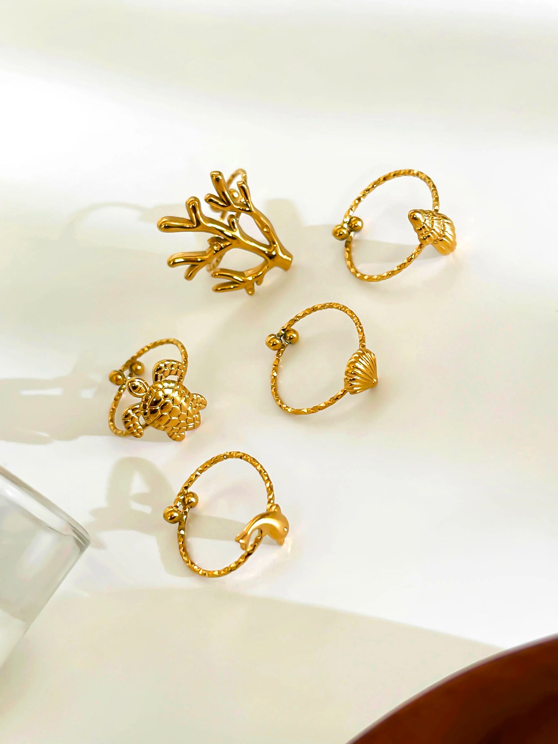 Conjunto de Anéis Joias do Atlântico