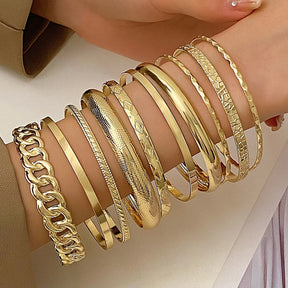 Conjunto de Pulseiras Forma Dourada