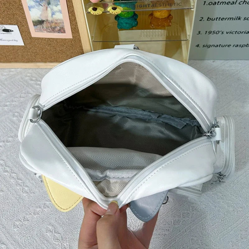 Mochila Feminina Mini Gatinho com Bolso Frontal Luxo Kira