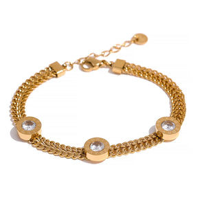 Pulseira Cúbica de Luxo Banhado a Ouro 18k