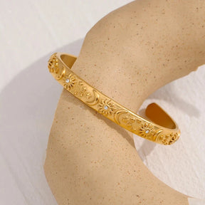 Pulseira Sol e Lua Banhado a Ouro 18k