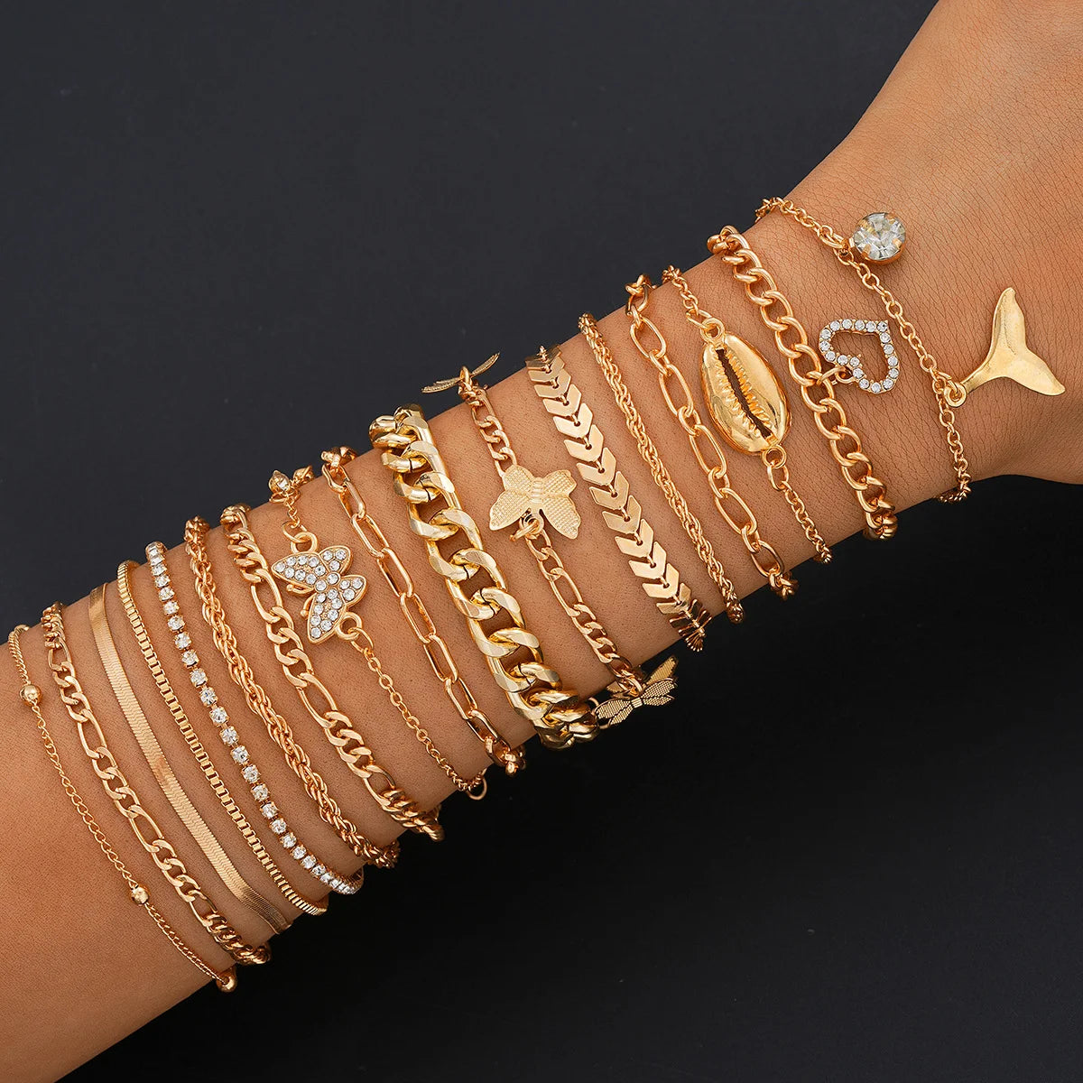 Conjunto de Pulseiras Luxo em Camadas