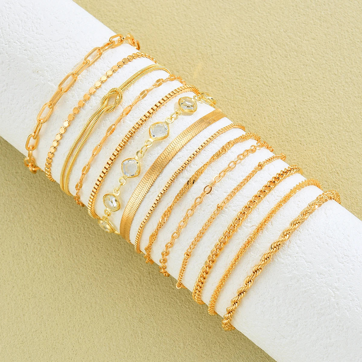 Conjunto de Pulseiras Correntes de Luxo