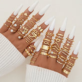 Conjunto de Anéis Opulência Dourada