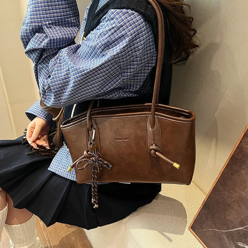Bolsa Feminina Tote de Ombro Lisa com Cordão Luxo Siena