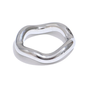 Yhpup-Anel de dedo redondo torcido em aço inoxidável para mulheres, textura banhada a PVD 18K, presente diário simples da jóia, alta qualidade