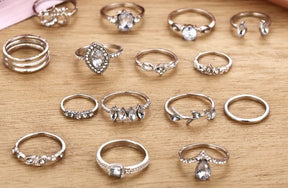 Conjunto de anéis Formas de Cristal