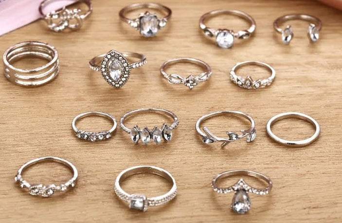 Conjunto de anéis Formas de Cristal