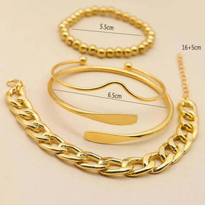 Conjunto de Pulseiras Fluxo Dourado