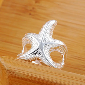 Anel Estrela do Mar Prata