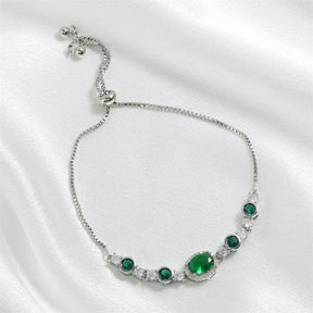Pulseira Ajustável Prata com Zircônia