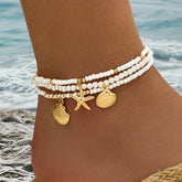 Conjunto de Tornozeleiras Ouro do Litoral