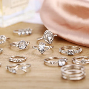 Conjunto de anéis Formas de Cristal