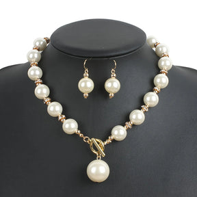 Conjunto Colar, Brinco e Pulseira de Pérolas  Naturais