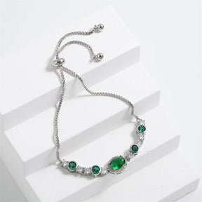 Pulseira Ajustável Prata com Zircônia