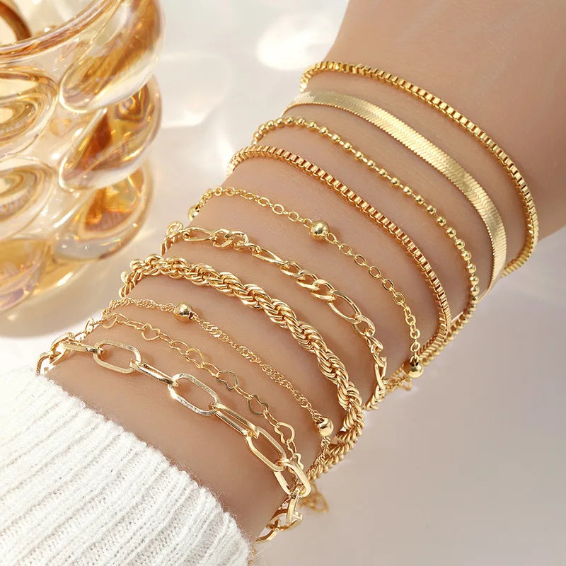 Conjunto de Pulseiras Aura Gold
