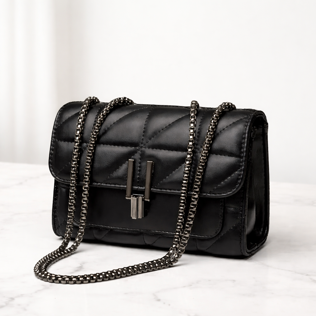 Bolsa Feminina Tiracolo Matelassê com Corrente Luxo Noiré